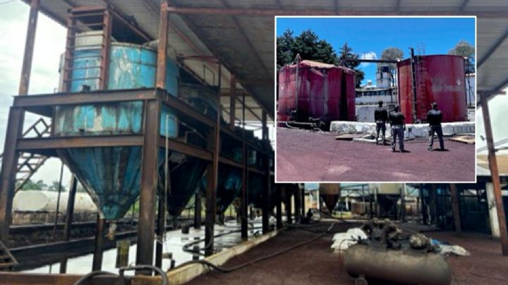 Catean inmueble en Las Vigas, aseguran 933,000 litros de huachicol y 64 vehículos