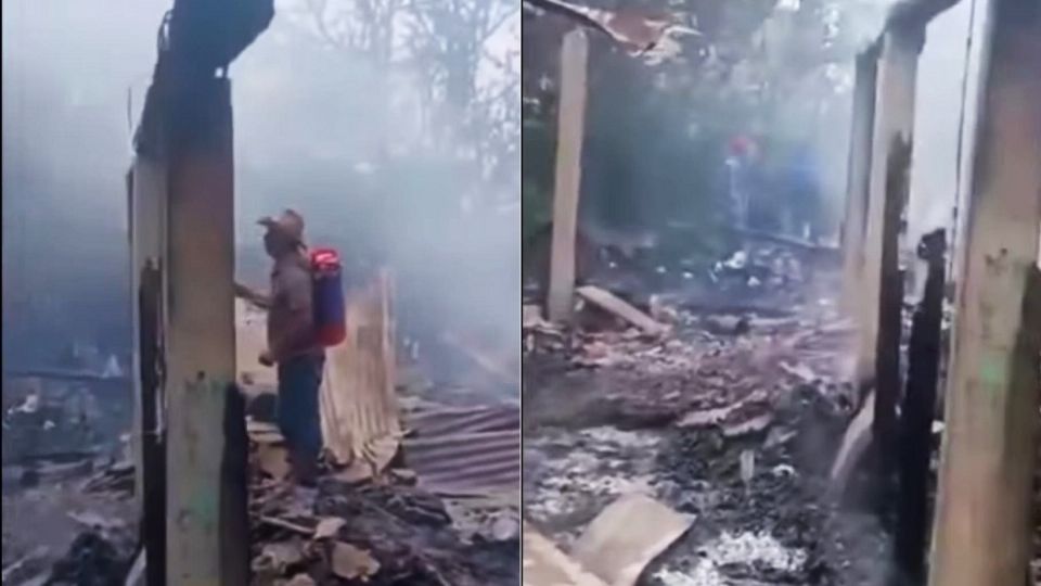 Una pareja de adultos mayores perdió su hogar un incendio