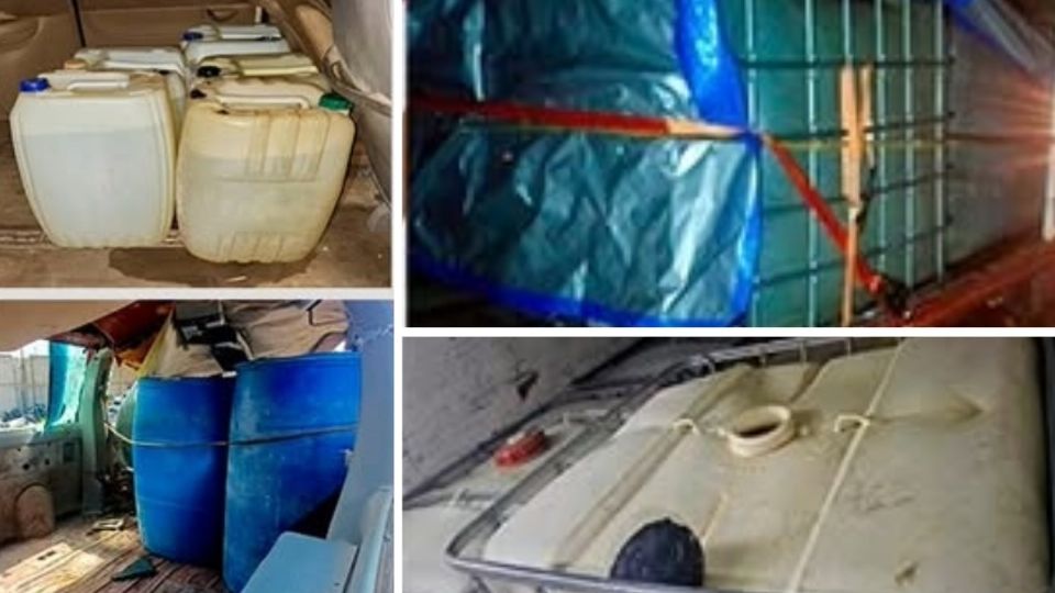 En distintos operativos por el territorio hidalguense, la policía estatal realizó el decomiso de huachicol y otros aditamentos para el trasiego de combustible