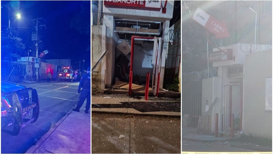 El cajero automático y su cubículo quedaron completamente dañados