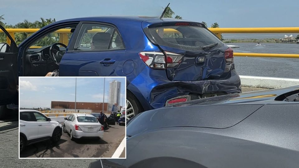Carambola en Puente de Boca del Río desquicia tráfico en la Riviera Veracruzana