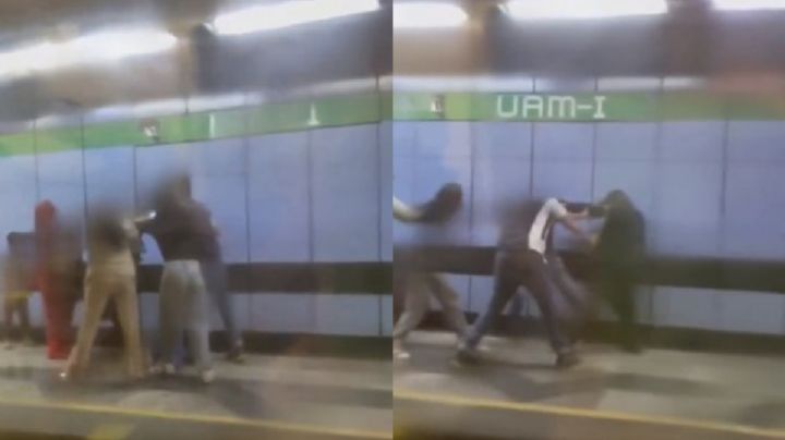 VIDEO: Escobazos a policía en Metro UAM-I, en Iztapalapa