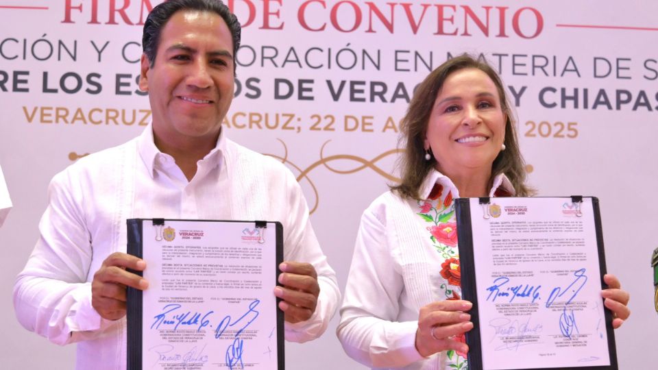 Veracruz y Chiapas firman convenio de seguridad; esto implica el acuerdo