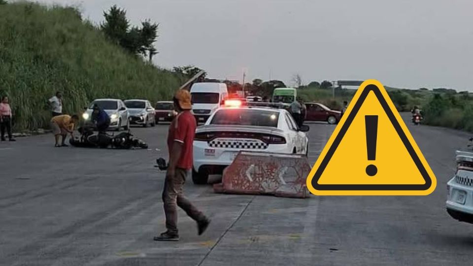 Accidente de motos en km 13.5 en el puerto Veracruz deja 1 muerto y 2 heridos