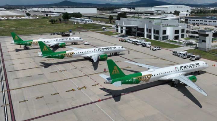 Llega al AIFA tercer avión comprado por Mexicana de Aviación en Brasil