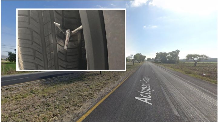 Alertan sobre peligrosos ponchallantas en la carretera Pachuca-Actopan de Hidalgo