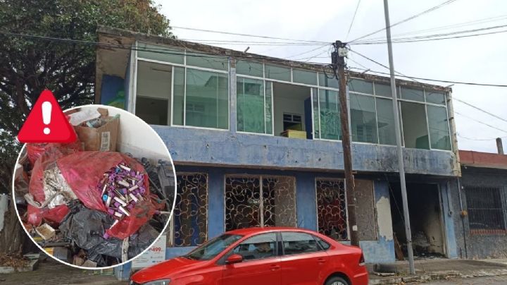 Desechos biológicos en edificio abandonado de Veracruz; vecinos temen infecciones
