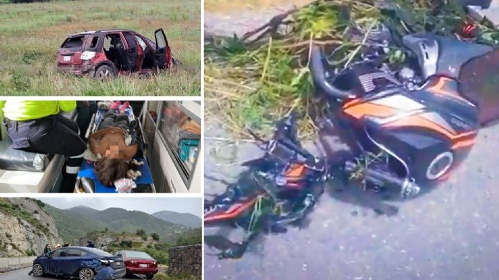 Muere motociclista al caer en zanja de riego; en menos de 12 horas Hidalgo registró 11 accidentes
