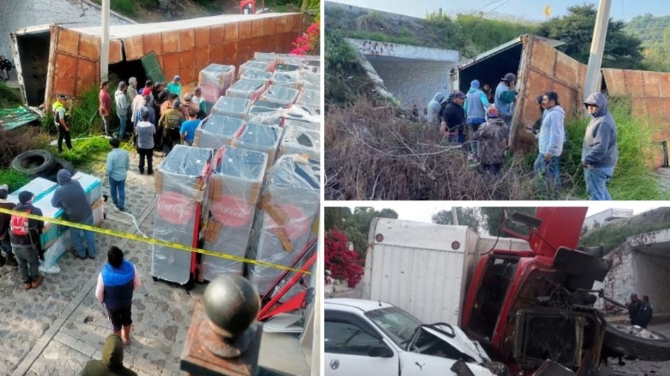 El accidente ocurrió a la altura del municipio hidalguense Tepeji del Río y generó actos de rapiña