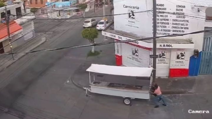 Ladrones querían robarse carrito de tacos y no pudieron en León /VIDEO