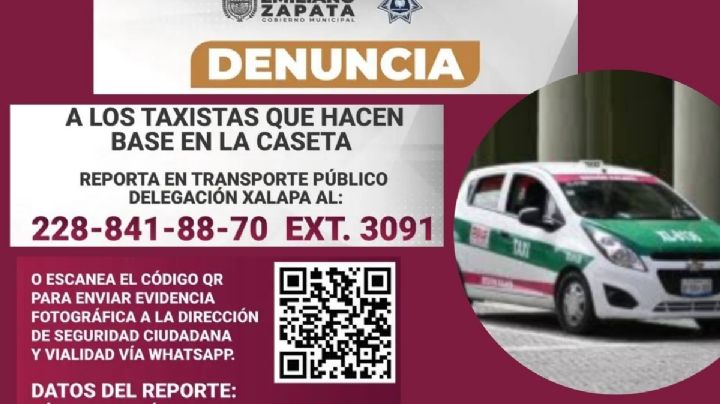 Ayuntamiento de Emiliano Zapata invita a reportar a taxistas que obstruyen casetas de espera