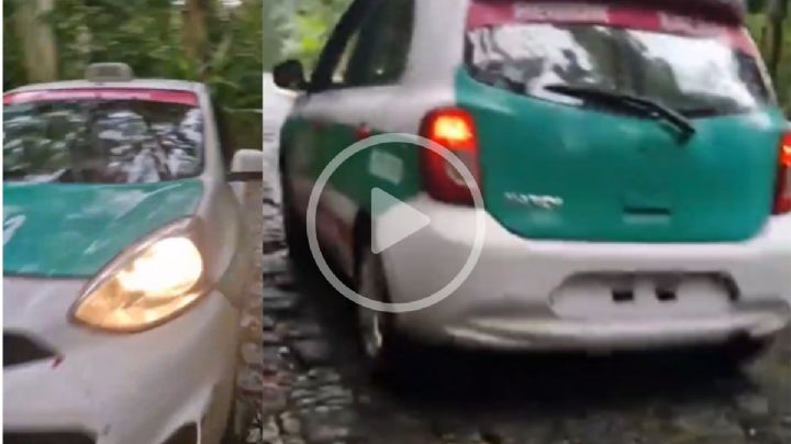 Taxista en Xalapa intenta arrollar a pasajera que se quejó por cobro excesivo, acusa (VIDEO)