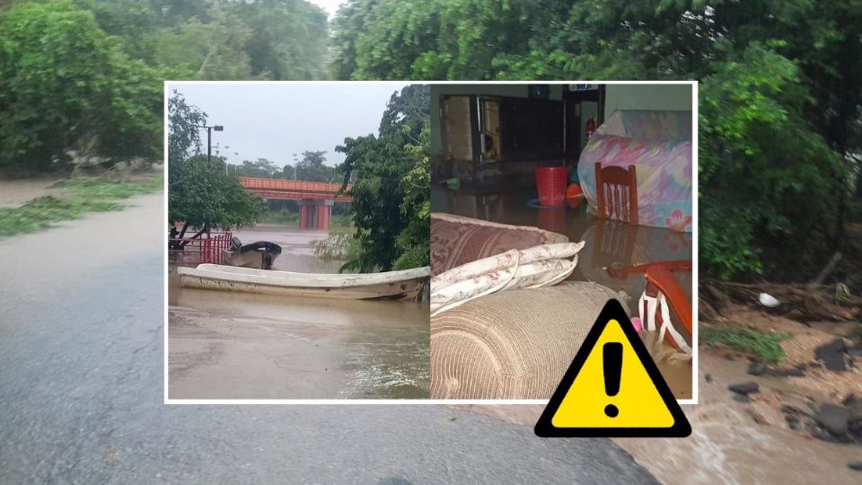 Saldo de lluvias por Onda Tropical 20 al sur de Veracruz; un muerto e inundaciones