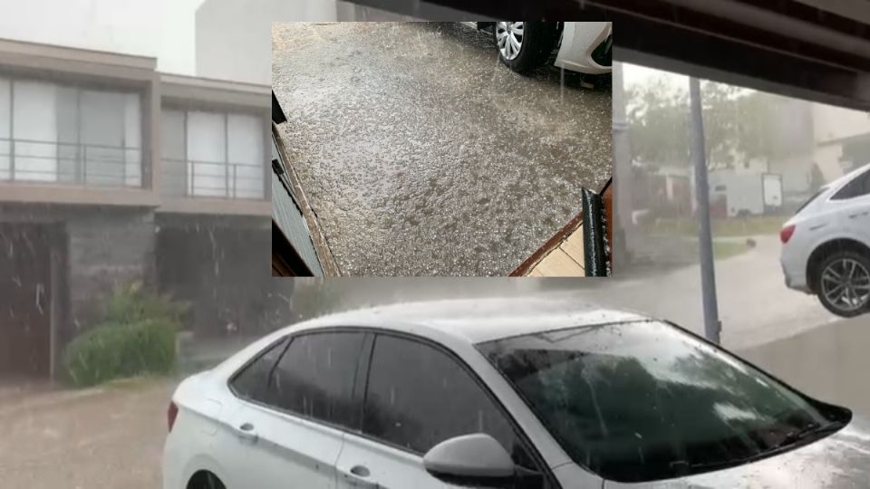 Lluvia con granizo la tarde de este sábado en León.