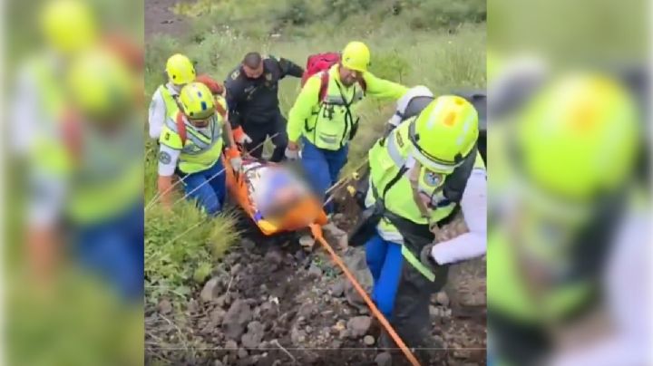 Un hombre cayó al cráter del volcán Xitle, fue auxiliado por rescatistas y policías de la CDMX