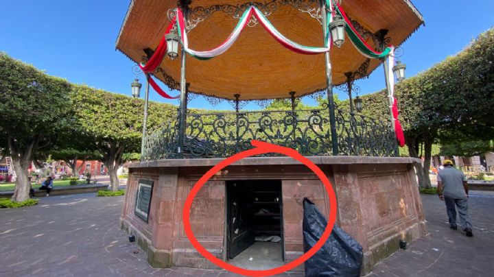 Bajo el kiosco de Celaya aún permanece la base del primer monumento a la independencia