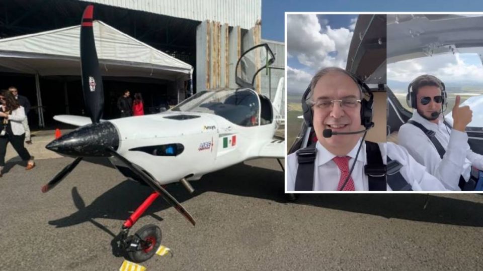 El piloto celayense Javier Barbosa y Marcelo Ebrard, secretario de Economía, volaron en “Halcón 2”, fabricado en Guanajuato, para obtener la certificación en el aeropuerto Felipe Ángeles