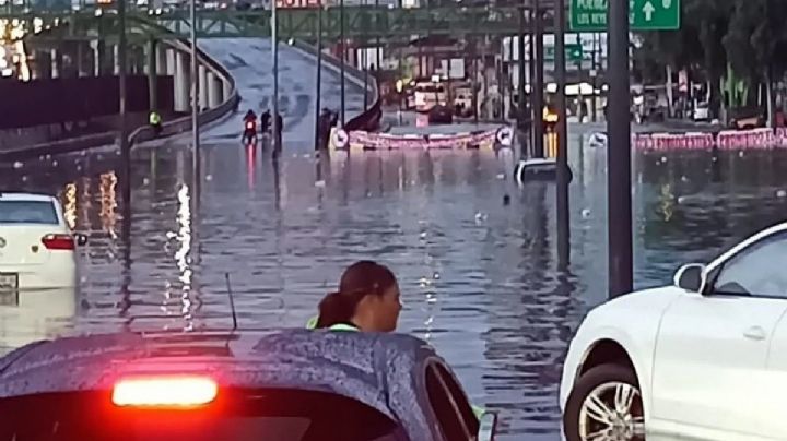 Lluvias CDMX: se inunda calzada de Zaragoza a la altura del Puente de la Concordia