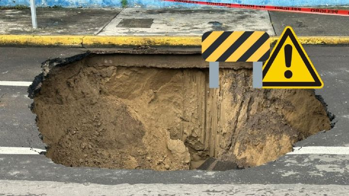 Este día comenzarán a reparar socavón de la calle Mar del Norte, en Boca del Río
