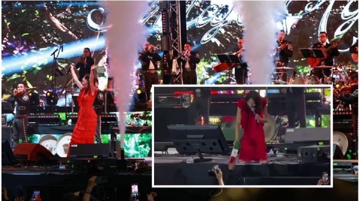 Majo Aguilar protagoniza divertido momento en el Grito en Pachuca y hace reír al público