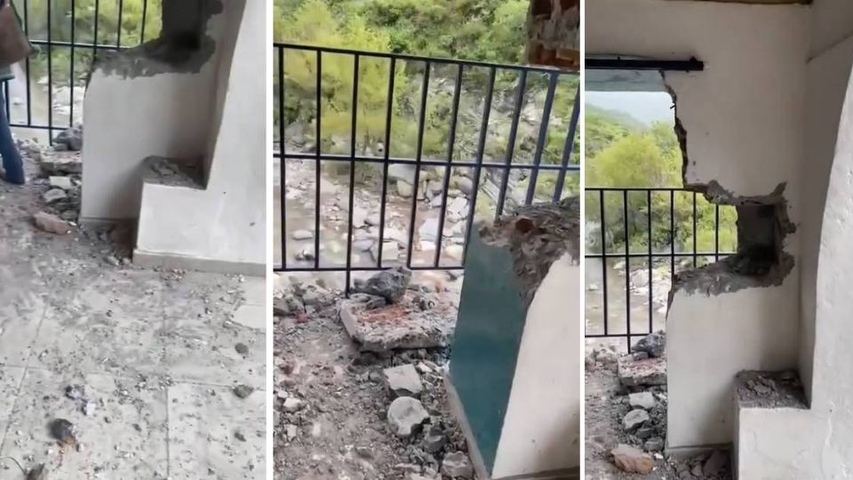 Los delincuentes utilizaron herramientas como mazos y barretas para derribar parte de uno de los muros para entrar a la capilla.