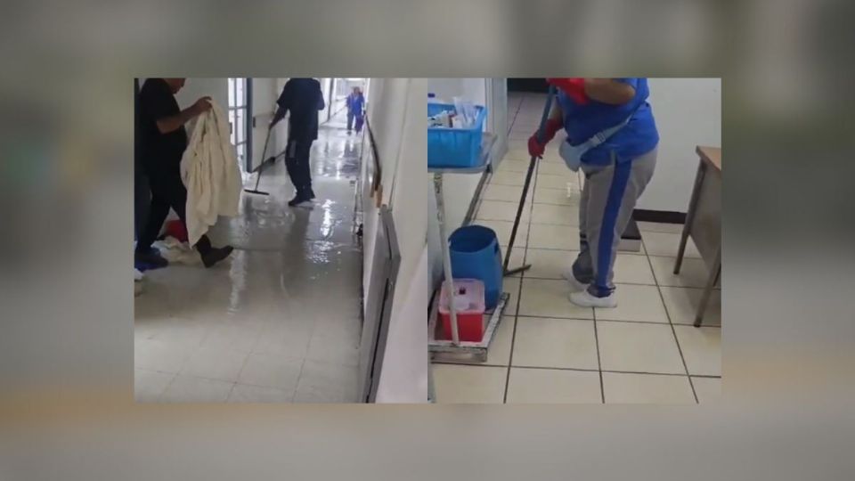 Tras fuertes lluvias, se inundan áreas del ISSSTE en Orizaba