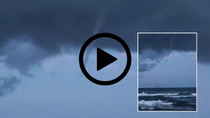 VIDEO: Se forma tromba en playa de Tecolutla