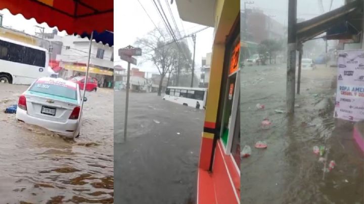 Lluvia en Xalapa deja impresionantes inundaciones en estas calles (VIDEO)