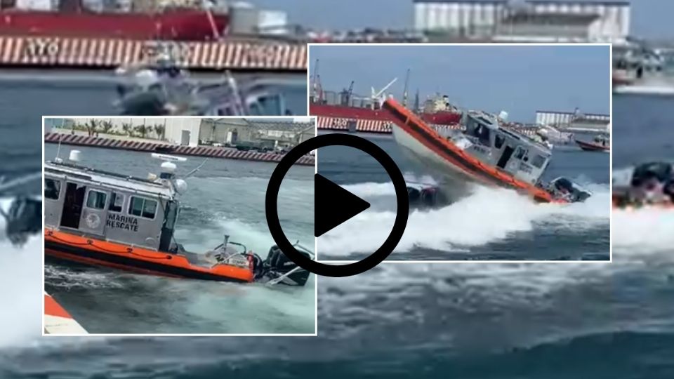 VIDEO: 2 lesionados tras choque de embarcaciones de la Marina en el malecón de Veracruz