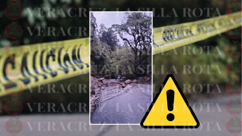 Deslave en carretera Fortín - Huatusco; cierran paso en un carril