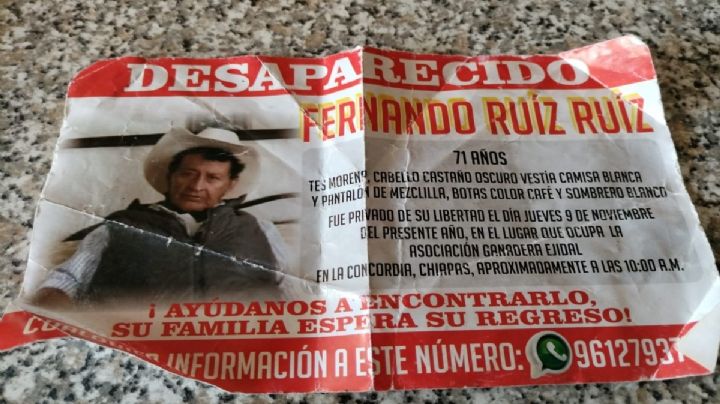 Pese a amenazas de cártel, familiares buscan a Fernando Ruiz, conocido ganadero de Chiapas