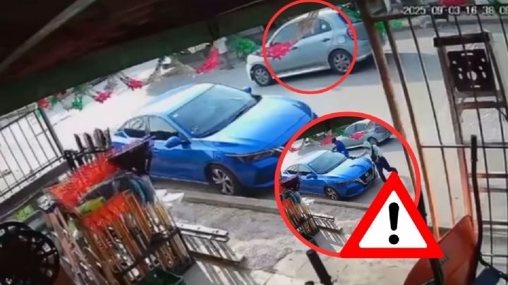 VIDEO: Con mano armada, hombres roban carro a dueña de ferretería en Oteapan