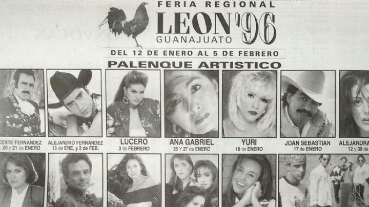 Esta era la cartelera del Palenque de la Feria Regional de León hace 30 años