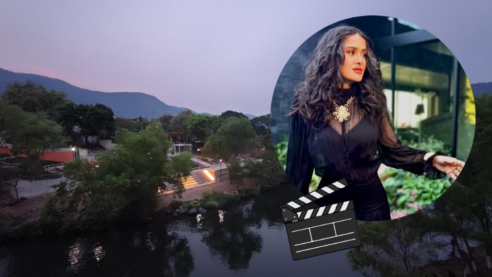 Salma Hayek es vista en Jalcomulco, Veracruz con su equipo de grabación; esto sabemos