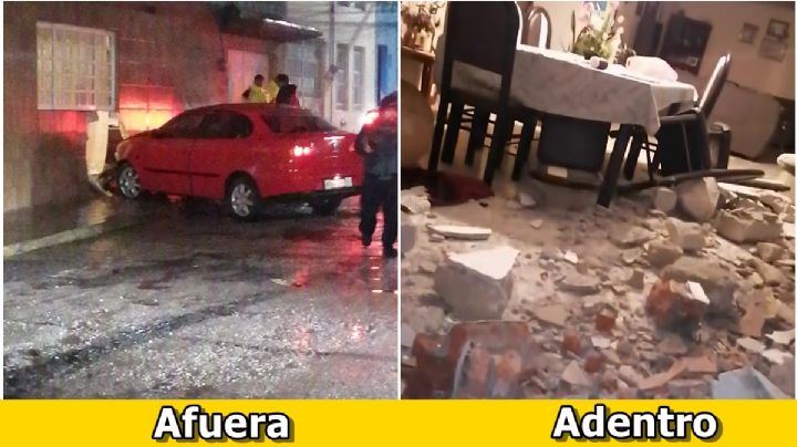 Ebrios entran con todo y auto hasta la sala de una casa en Pachuca, uego huyen | VIDEO