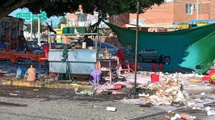 Explosión de tanque de gas en puesto de comida deja 14 heridos en Puebla