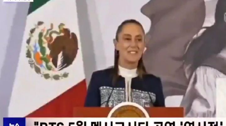 VIDEO | Sheinbaum aparece en TV coreana por conciertos de BTS en México