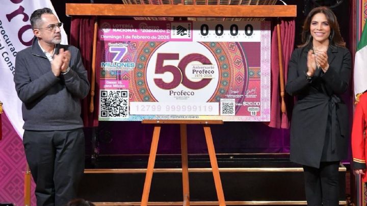 Con billete conmemorativo, Lotería Nacional destaca 50 años del trabajo de la Profeco
