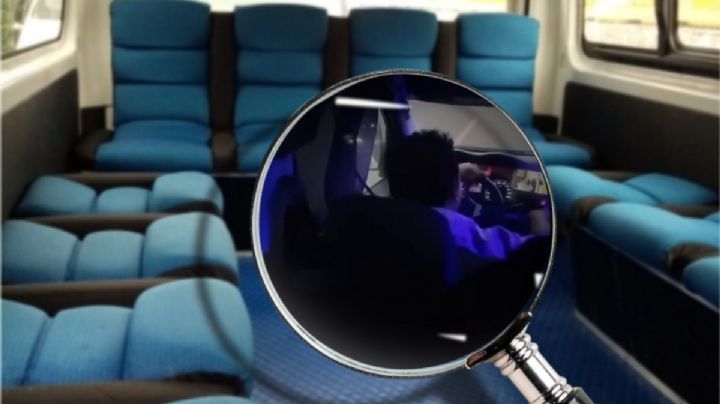 Chofer de combi en Pachuca ve serie en su celular mientras maneja | VIDEO