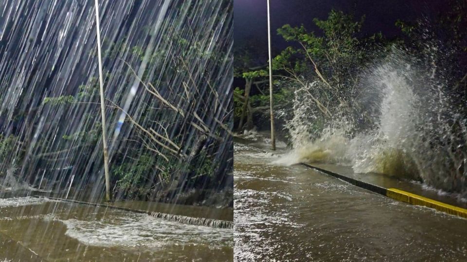 VIDEO: así salía el agua del lago de Catemaco en Maxacapan por rachas fuertes de norte