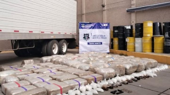 Aseguran casi una tonelada de droga en tractocamión en Ciudad Juárez