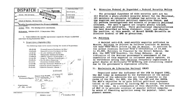 Érase una vez la CIA en México: la Operación LIENVOY
