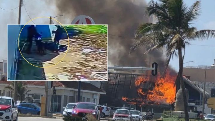Revelan video de atacantes de restaurante incendiado en Coatzacoalcos por presunta extorsión