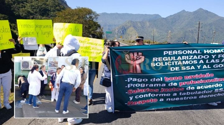 Personal de Salud protesta en 7 municipios de Veracruz por falta de bonos navideños