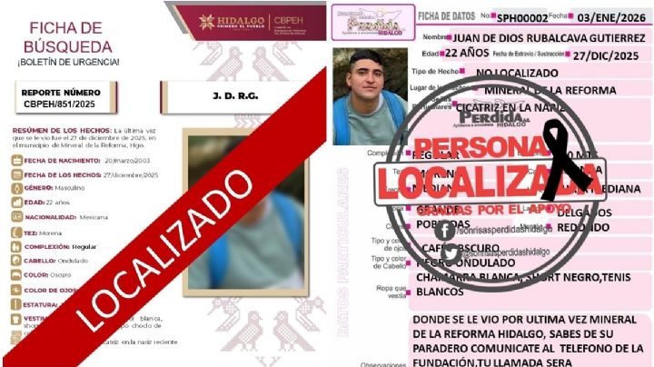 Juan de Dios de 22 años desapareció el 27 de diciembre en Mineral de la Reforma; fue hallado muerto