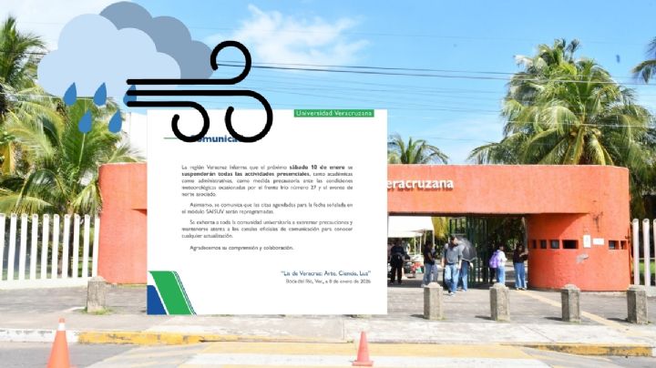 UV suspende actividades presenciales en la región Veracruz por evento de norte
