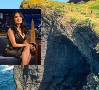 Foto descriptiva de: Salma Hayek es vista en Roca Partida