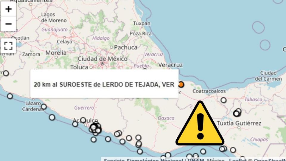 Sismo en Lerdo de Tejada hoy 9 de enero