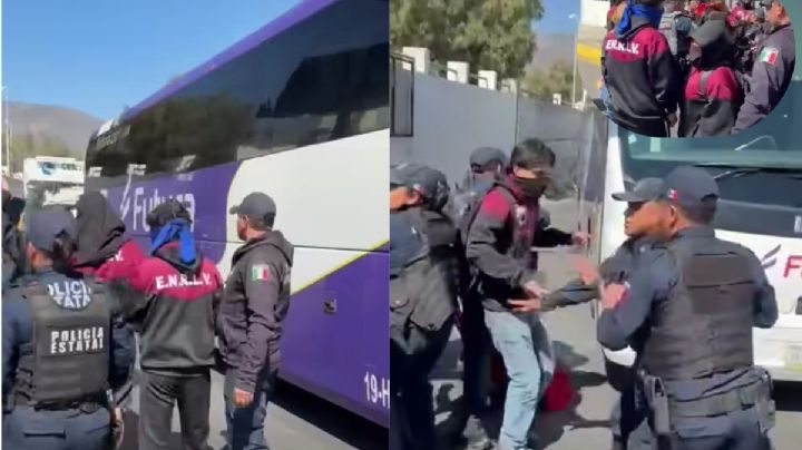 Normalistas del Mexe tratan de tomar Central de Autobuses en Pachuca