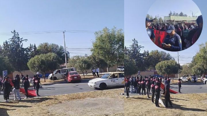 Con lonas y consignas, estudiantes de El Mexe bloquean bulevar Felipe Ángeles